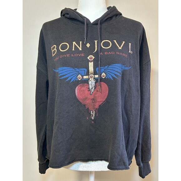 Vinyl Icons Tops - Bon Jovi Hoodie You Give Love a Bad Name by Vinyl Icons Size 2 (Medium)
